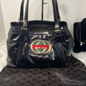 Authentic Gucci Brit Web Dialux Coated Canvas